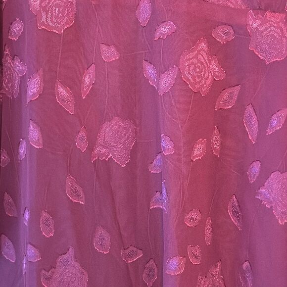 LULUS Evening of Elegance Burgundy Floral Jacquard Wrap Midi Dress *NWOT* - Picture 5 of 16